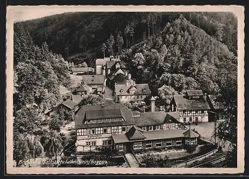 AK Falkenstein /Bayern, Brauerei und Gaststätte aus der Vogelschau