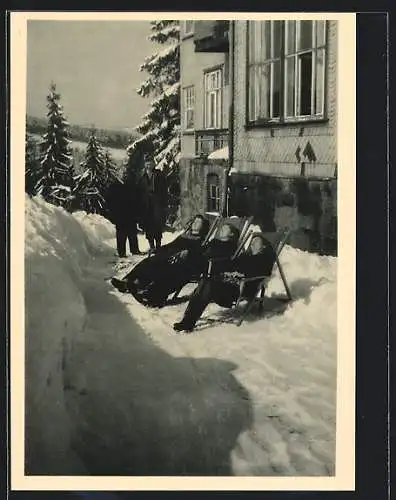 AK Oberhof i. Thür., Erholungsheim Thüringer Volk im Schnee