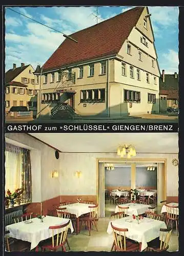 AK Giengen /Brenz, Gasthof zum Schlüssel, Bes. Leonore Gallrach, Marktstrasse 68