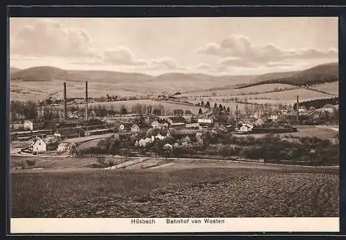 AK Hösbach-Bahnhof, Panoramablick von Westen