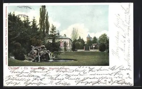 AK Colmar i. Els., Wasser-Grotte in den Marsfeld-Anlagen