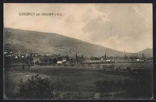 AK Günsbach bei Münster, Ortsansicht mit Umgebung