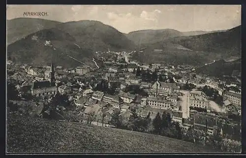 AK Markirch, Ortsansicht aus der Vogelschau