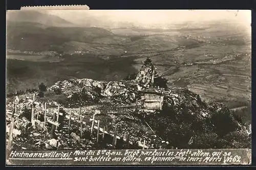 AK Hartmannswillerkopf, Soldatengräber auf Bergspitze