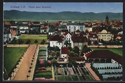 AK Colmar i. E., Partie beim Bahnhof