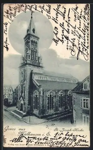 AK Mülhausen i. E., Blick auf die St.-Joseph-Kirche