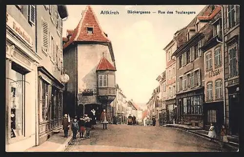 AK Altkirch, Bäckergasse, Rue des Boulangers