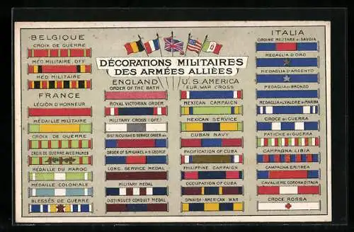 AK Décorations militaires des armées allièes