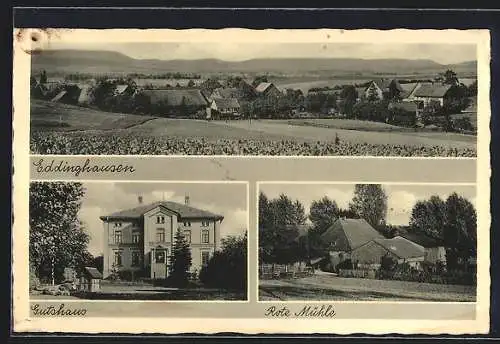 AK Eddinghausen über Elze, Gutshaus und Rote Mühle