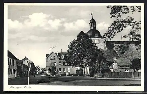 AK Moringen, Strassenpartie mit Kirche