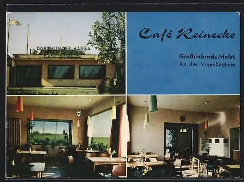 AK Grossenbrode /Holst., Das Café Reinecke v. Joh. A. Wriedt mit Innenansichten