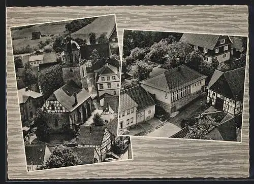 AK Rhoden /Waldeck, Stadtkirche, Pfarrhaus und Theodor Grünewald-Heim