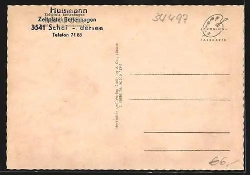 AK Scheld über Korbach, Zeltplatz Bettenhagen, Inh. M. Seidlitz