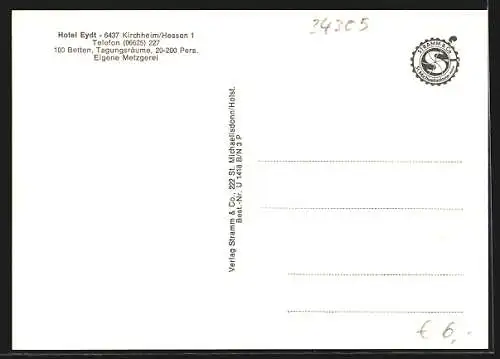 AK Kirchheim / Aulatal, Hotel Eydt, Ortsansichten mit Park