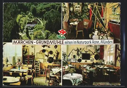 AK Laubach bei Hann. Münden, Waldcafé und Ferienheim Märchen-Grundmühle, Bes. W. Surup