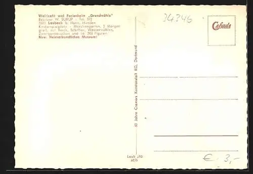 AK Laubach bei Hann. Münden, Waldcafé und Ferienheim Märchen-Grundmühle, Bes. W. Surup