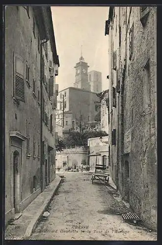 AK Grasse, Le Boulevard Gambetta et la Tour de l`Horloge