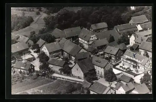 AK Marienhagen über Korbach, Teilansicht mit Schullandheim