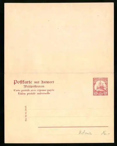 Klapp-AK Deutsch-Ostafrika, Ganzsache 7 1 /2 Heller