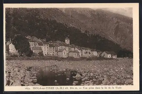 AK Isola-sur-Tinée, Vue prise dans le lit de la Tinée