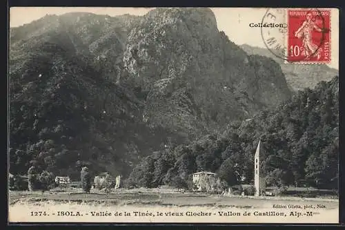 AK Isola, le vieux clocher, vallon de Castillon