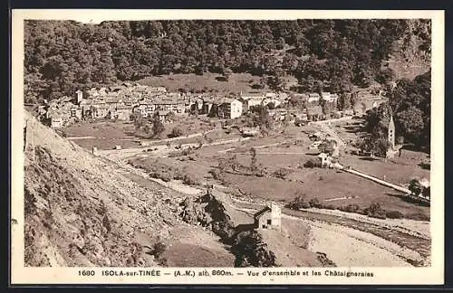 AK Isola-sur-Tinée, Vue d`ensemble et les Châtaigneraies