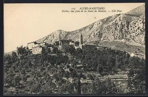 AK Gorbio, Vue prise de la Route de Menton