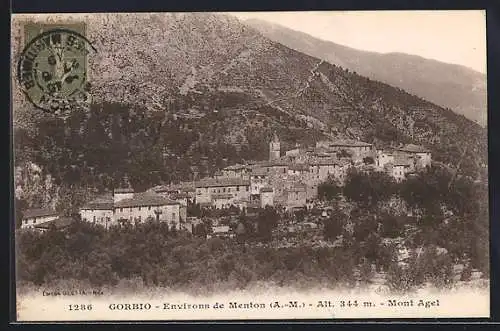 AK Gorbio /A.-M., Panorama et Mont Agel