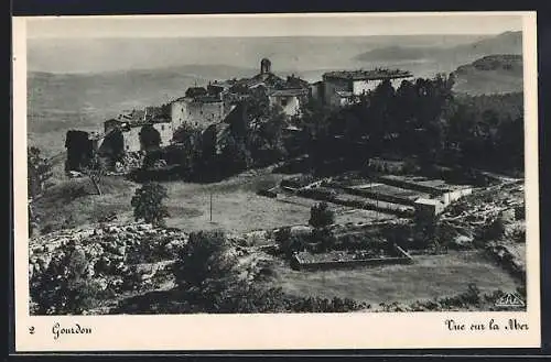 AK Gourdon, Vue sur la Mer