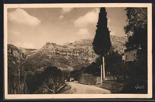 AK Gourdon /Alpes-Maritimes, Panorama vu de la Route de Vence