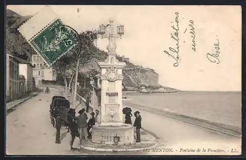 AK Menton, Fontaine de la Frontière