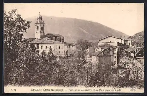 AK Laghet /A.-M., Vue sur le Monastère et la Place