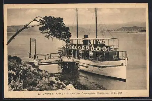 AK Cannes /A.-M., Bateaux des Compagnes Chanteclair et Estérel