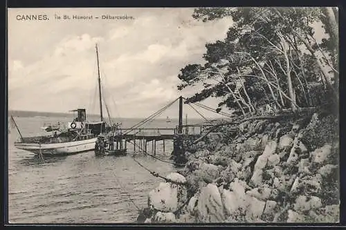 AK Cannes, Île St- Honorat, Débarcadère