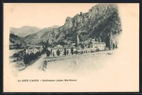 AK Guillaumes /A.-M., Ortsansicht mit Bergpanorama