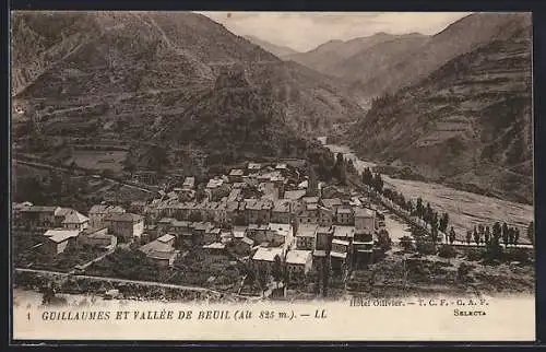 AK Guillaumes /Vallée de Beuil, Ortsansicht mit Ruine und Bergen