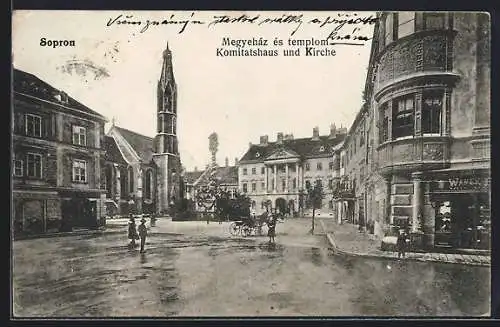 AK Sopron-Ödenburg, Komitatshaus und Kirche, Megyehaz es templom