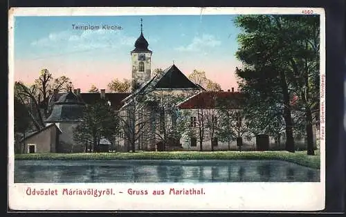 AK Mariathal, Abendstimmung an der Kirche