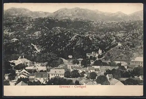 AK Cetinje / Cettigne, Totalansicht, Bergpanorama