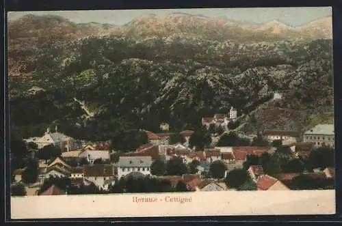 AK Cetinje / Cettigne, Totalansicht, Bergpanorama