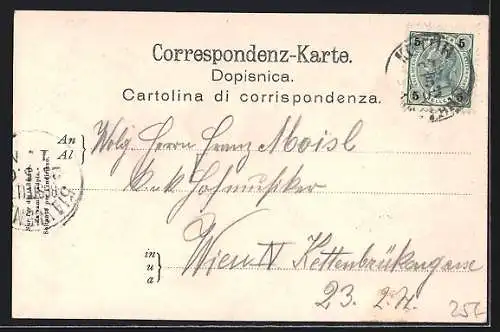 AK Perast /Cattaro, Gesamtansicht in der Bucht