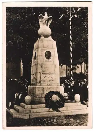 Fotografie unbekannter Fotograf, Ansicht Tempelburg - Czaplinek / Pommern, Einweihung Kaiser Wilhelm II. Denkmal