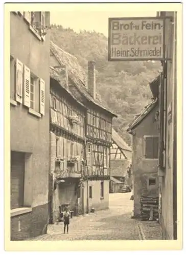 Fotografie unbekannter Fotograf, Ansicht Braubach / Rhein, Strassenansicht Brot - & Feinbäckerei Heinrich Schmiedel