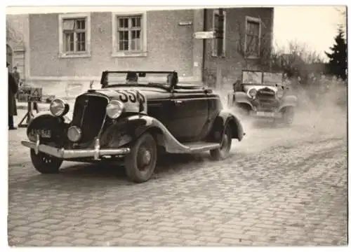 Fotografie Albert Hilscher, Wien, Auto Cabrio Roadster, Rennwagen mit Startnummer 558 & Kfz-Kennzeichen Wien