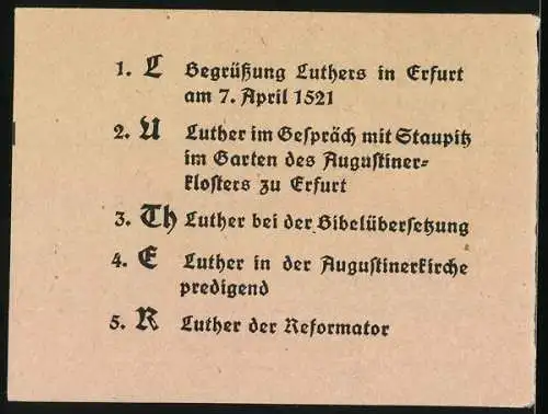 Notgeld - Umschlag Erfurt 1921, zur Erinnerung an Luthers Durchreise, Begrüssung Luthers, Gespräch mit Staupitz