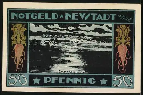 Notgeld Neustadt a. Rbge, 1921, 50 Pfennig, Schloss und Leinefall