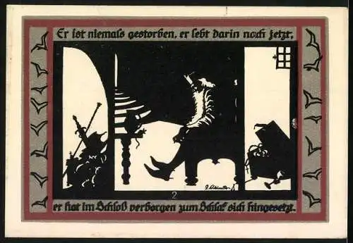 Notgeld Rossla am Kyffhäuser, 1921, 50 Pf, Gemeinde Rossla und Grafschaft Stolberg-Rossla, Seriennummer 188107