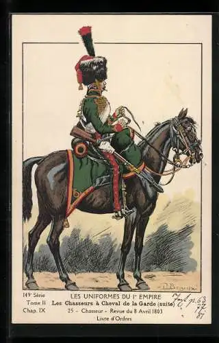 AK Soldat der Kavallerie, Chasseur-Revue du 8 Avril 1803-Livre d` Ordres