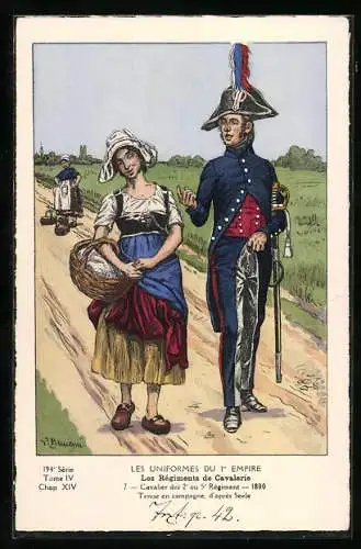 AK Les Régiments de Cavalerie, Cavalier du 2e ou 5e Régiment 1800, Les Uniformes du Ier Empire