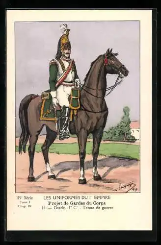 AK Projet de Gardes du Corps, Garde 1re Cie, Tenue de guerre, Les Uniformes du Ier Empire, Kavallerie